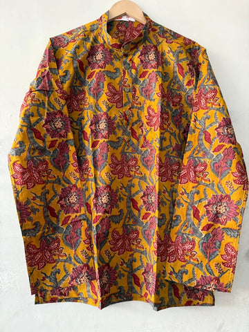 Haldi Print Sanganeri Print Traditional Cotton Short Kurta