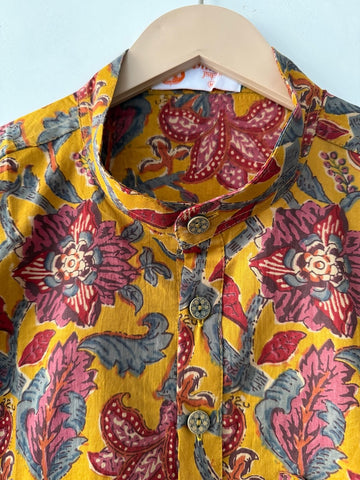 Haldi Print Sanganeri Print Traditional Cotton Short Kurta