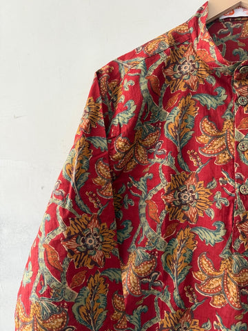 Kalamkari Print Vintage Short Kurta for Men