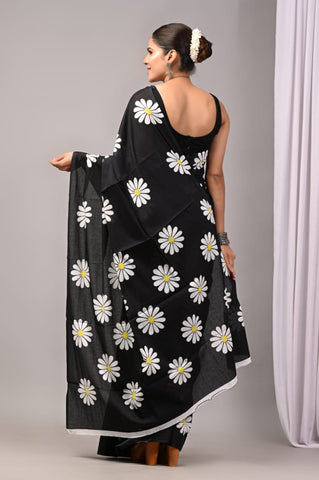 Floral Print Cotton Mulmul Sarees