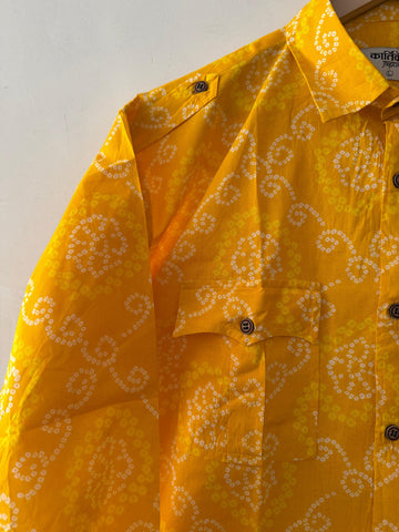 Old School Vintage Hunting Cotton Shirt - Haldi Print