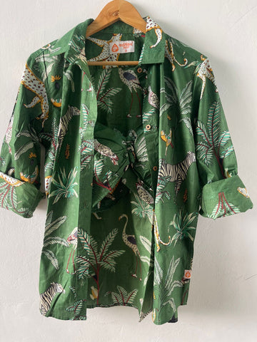 Green Jungle Vintage Shirt & Bralette Combo Set