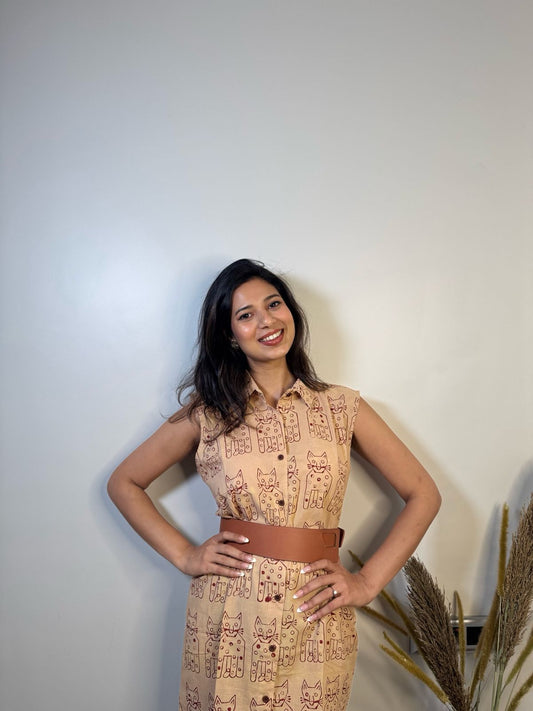 Hand Block Printed Women Shirt Dress X Rashmita Singh