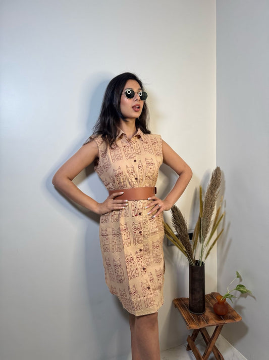 Hand Block Printed Women Shirt Dress X Rashmita Singh