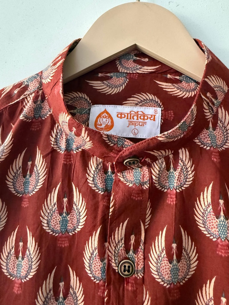 Kalamkari Print Cotton Shirt for Men