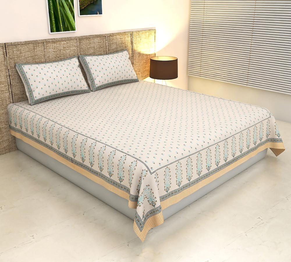 Premium Jaipuri Printed King Size Bedsheet