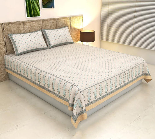 Premium Jaipuri Printed King Size Bedsheet
