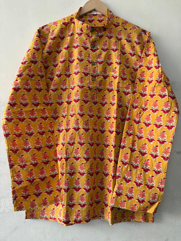 Haldi Print Sanganeri Print Traditional Cotton Short Kurta