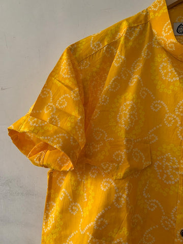 Bandhej Print Double Flap Pocket Shirt For Men