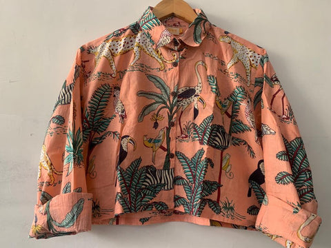 Animal Print Shirt Women: Jungle Vintage Crop