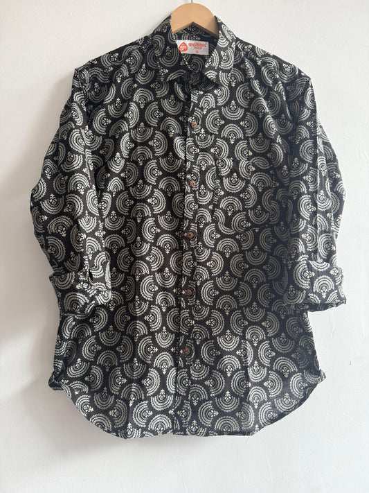 Sanganeri Print Cotton Mens Full Sleeves Shirt
