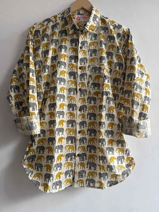 Camel Print Cotton Mens Full Sleeves Shirt