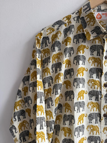 Camel Print Cotton Mens Full Sleeves Shirt
