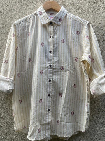 Women Conversational Striped Cotton Causal Shirt