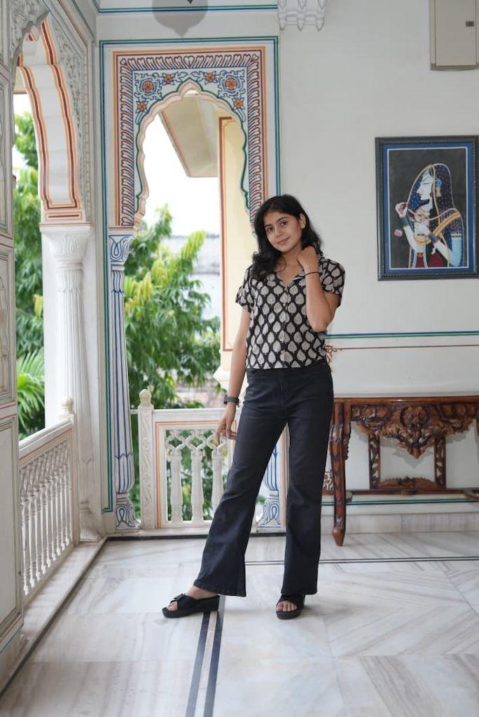 Bagru Print Plus Size Cotton Shirt For Women