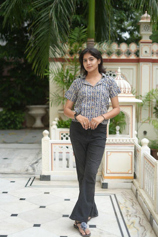 Kalamkari Print Plus Size Cotton Shirt For Women