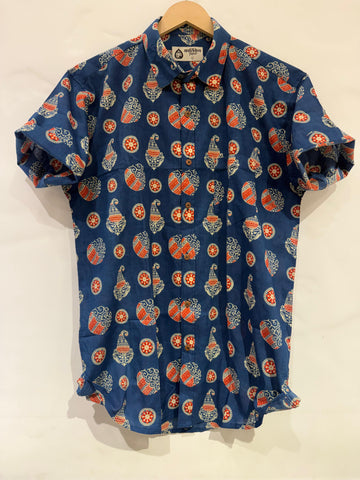 Batik Print Traditional Cotton Shirt For Men - By Kartikeya Jaipur