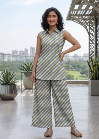 Block Printed Pure Cotton Women Co-ord Set
