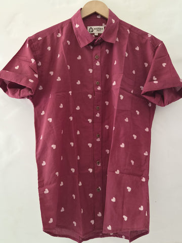 Block Printed Cotton Shirt For Man - Organic