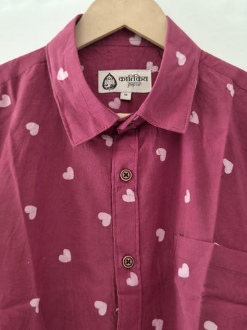 Block Printed Cotton Shirt For Man - Organic