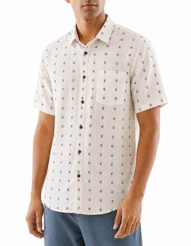 Classic मराठी अक्षरी Organic Men’s Shirt - By Kartikeya Jaipur