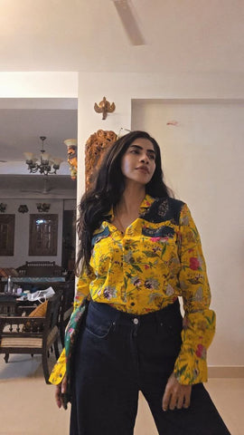 Niva Floral Vintage Womens Cotton Shirt by NAAN by Ratikha Venugopal