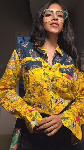 Niva Floral Vintage Womens Cotton Shirt by NAAN by Ratikha Venugopal