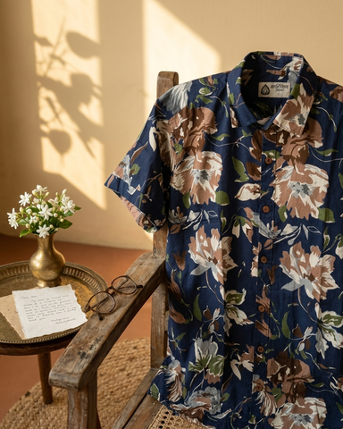Classic Floral Print Shirt For Mens By Kartikeya Jaipur - Goa Vibe
