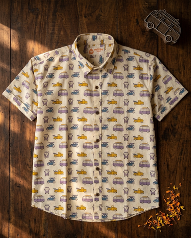 Tuk -Tuk Classic Cotton Half Sleeves Shirts For Men - Gray