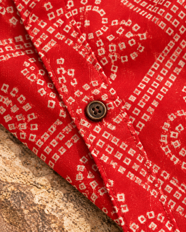 Paprika Bandhej Roka Shirt – Full Sleeve Cotton As seen on Anshuman Jha at Cannes 2026