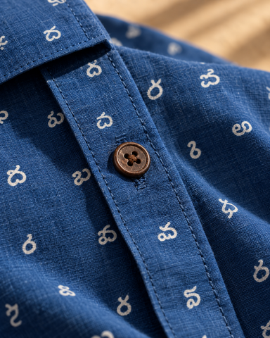 Classic Telugu Script Print Full Sleeve Shirt For Men