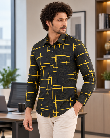Kartikeya Jaipur Mens Printed Casual Shirt - Party Edit