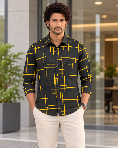 Kartikeya Jaipur Mens Printed Casual Shirt - Party Edit