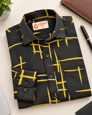 Kartikeya Jaipur Mens Printed Casual Shirt - Party Edit