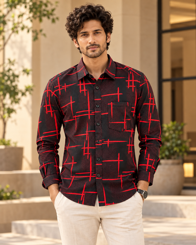 Kartikeya Jaipur Mens Printed Casual Shirt - Party Edit