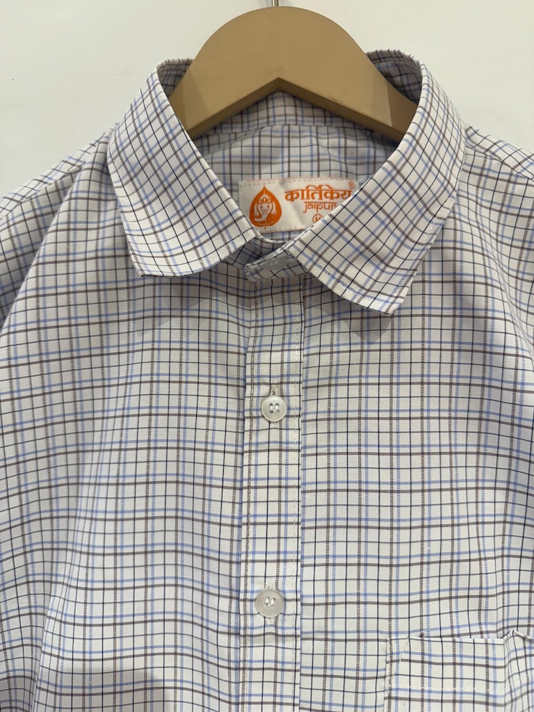 Mens Mini Checkered Every Day Wear Premium Cotton Shirt