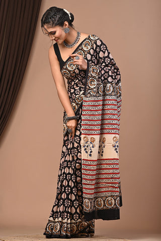 Floral Print Cotton Mulmul Sarees
