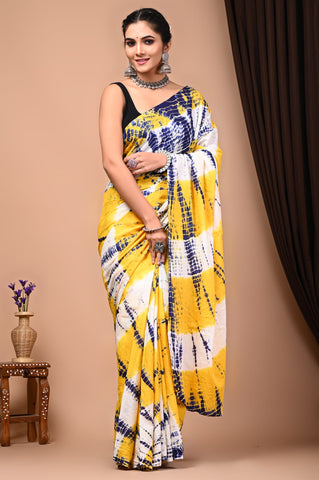 Floral Print Cotton Mulmul Sarees