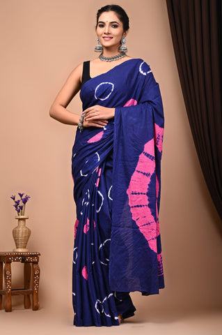 Floral Print Cotton Mulmul Sarees