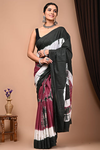 Floral Print Cotton Mulmul Sarees