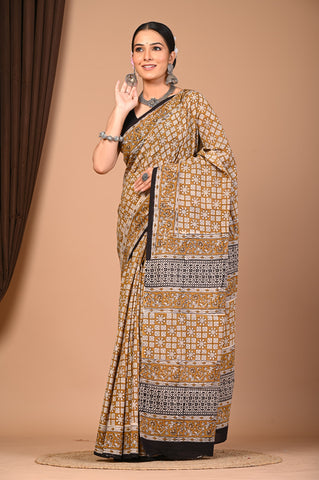 Floral Print Cotton Mulmul Sarees