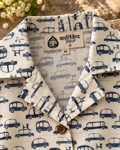 Funky Women's Car Printed Crop Shirt