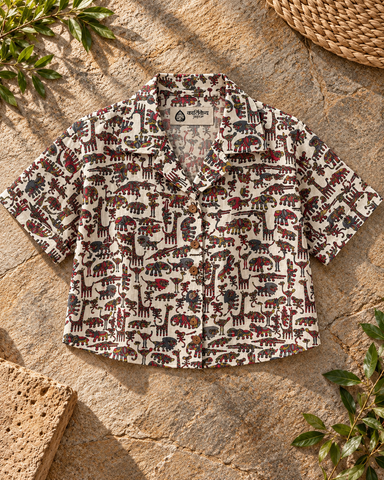 Animal Print Cotton Shirt for Women