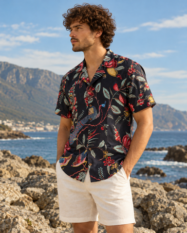 Jungle Print Cuban Collar Shirt for Men ( Limited Edition )