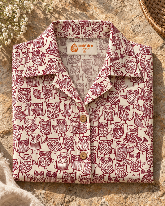 Kartikeya Jaipur Women's Animal Print Crop Shirt