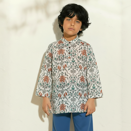 Kartikeya Jaipur Cotton Short Kurta For Boys