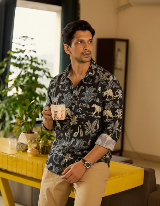 Black Full Sleeve Casual Shirt for Men