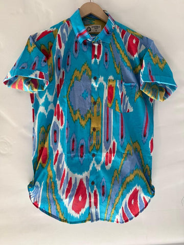 Ikat Print Vintage Cotton Shirt For Men