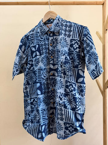 Kartikeya Jaipur Natural Print Indigo Shirt for Men - Limited Edition ( PRE BOOK - DISPATCH BY 23TH SEPTEMBER )