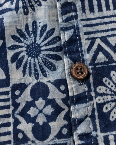 Kartikeya Jaipur Natural Print Organic Indigo Shirt for Men - Limited Edition ( PRE BOOK - Dispatch by 5th Oct )